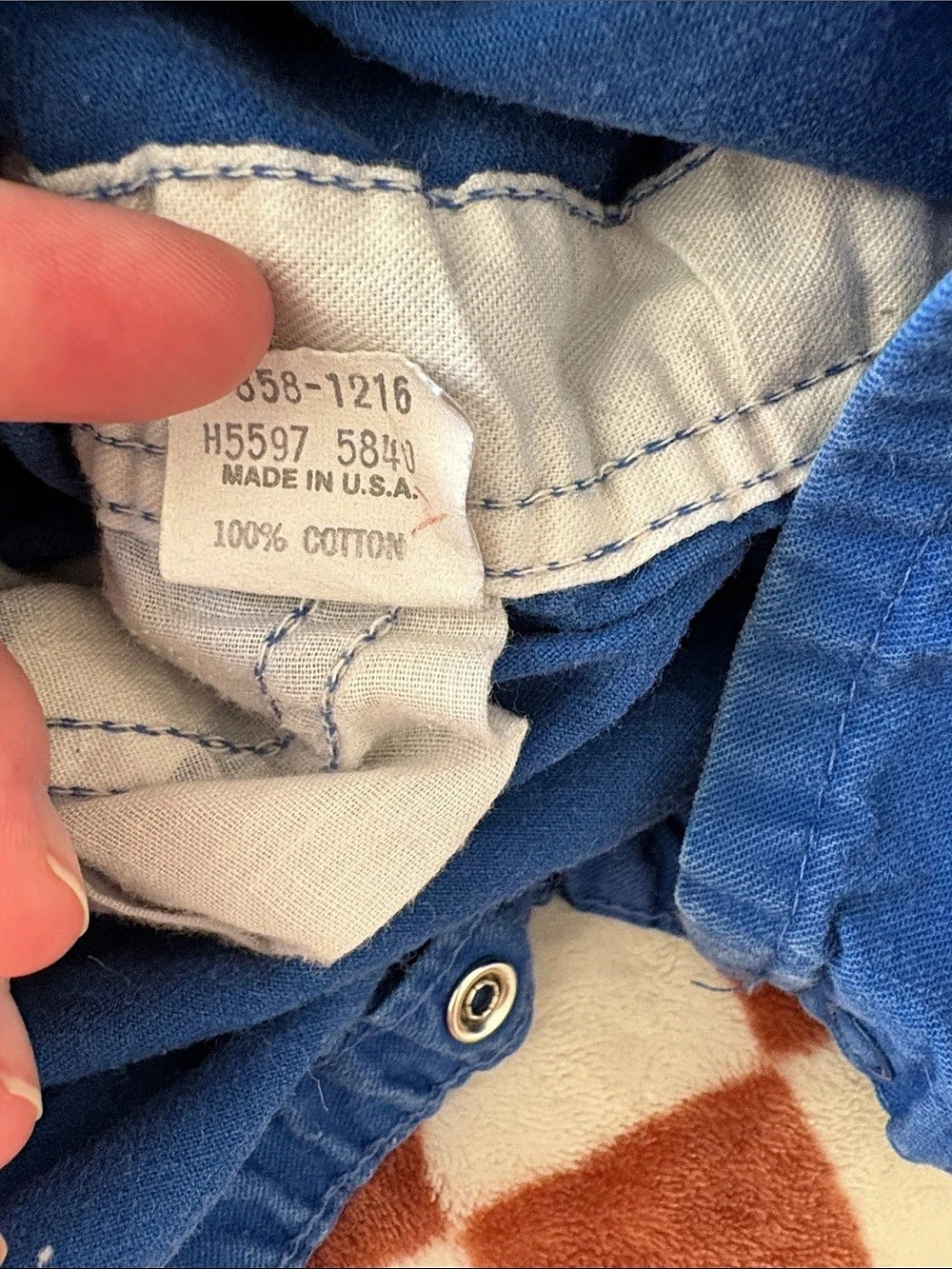 OshKosh B'Gosh Vintage Bib Overalls Blue Baby 3/6M Cotton Overalls - Picture 7 of 7